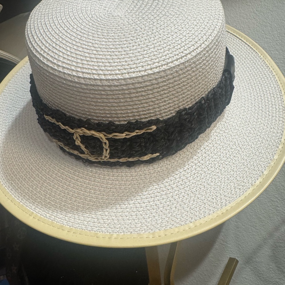 Elegant White and Black Women's Hat